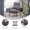 Flash Furniture Gray Faux Linen Arm Chair with Wood Frame IS-IT673317-GY-GG - alternate 7